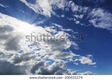 summer sky cloudskape, environmental background of summer weather