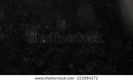 dust particles falling on black background, macro
