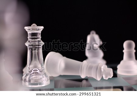 Crystal chess. The end of the game. King goes down