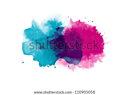 Abstract isolated watercolor stain