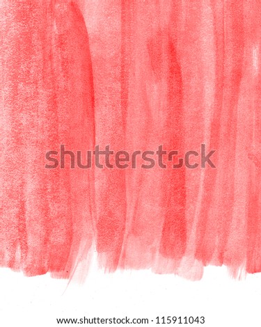 Red abstract hand painted watercolor background