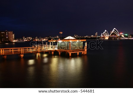 A wharf in Kirribilly Sydney. You can see the Opera house in the background