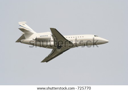Business jet right after takeoff