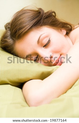 Portrait of a beautiful young lady sleeping