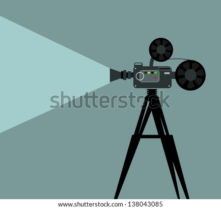 Retro professional cinema film camera