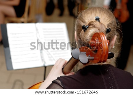 Musician playing contrabass