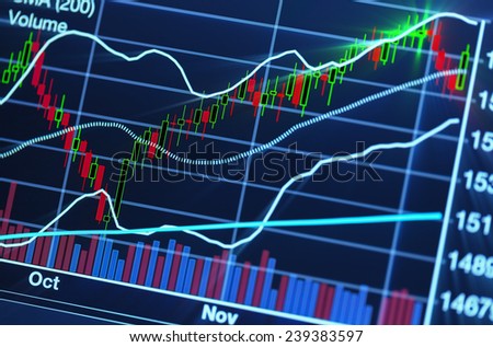 stock market chart. Data analyzing in forex market