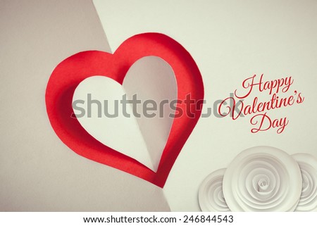 valentines day background paper cut hearts and roses