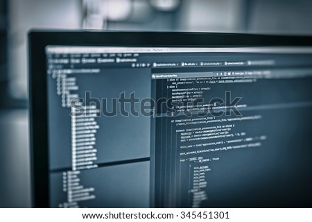 web site codes on computer monitor
