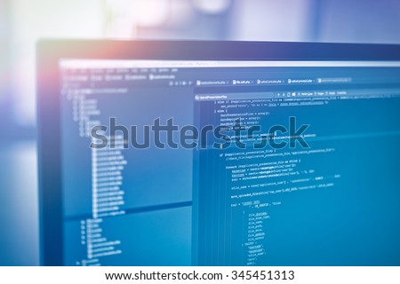 web site codes on computer monitor