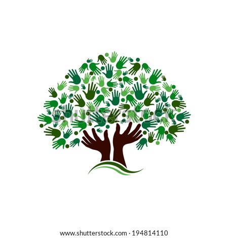 Community tree image. Vector icon design