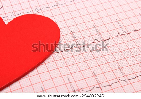 Electrocardiogram graph and heart shape, ekg heart rhythm, medicine concept