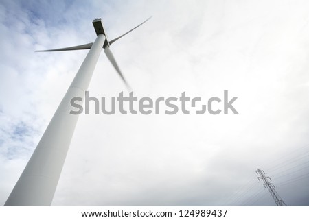 Wind Turbine with electricity pylon