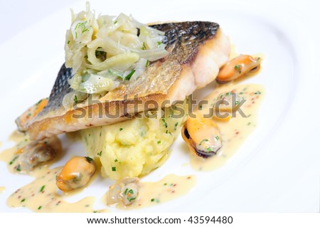 Fish Similar  Bass on In Black Sole Fish With Potatoes Over Find Similar Images