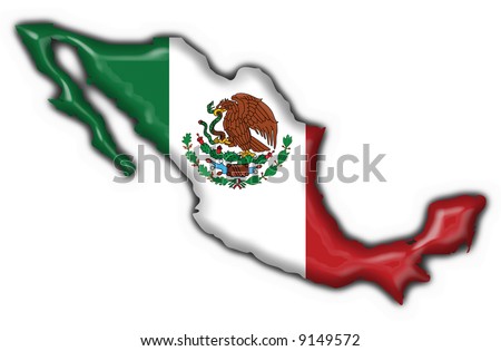 mexico map flag. mexico button flag map
