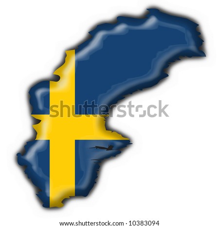 sweden button flag map