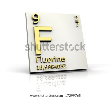 stock photo : fluorine form Periodic Table of Elements