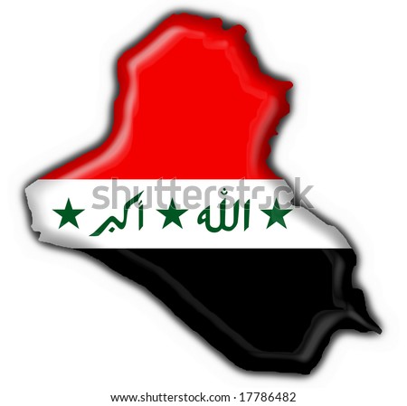 stock photo : iraq button flag