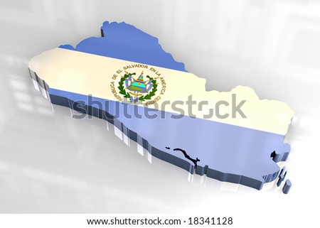 3d flag map of El Salvador maps of el salvador. 3d flag map of El Salvador