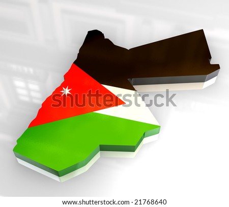 map of jordan asia. stock photo : 3d flag map of jordan