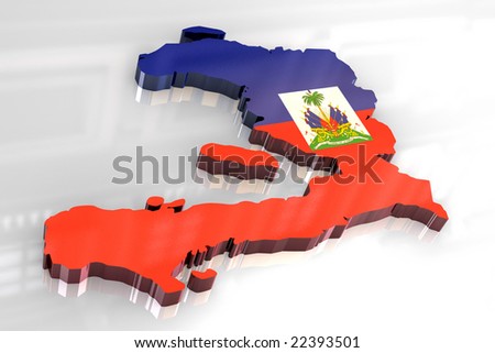 map of haiti. 3d flag map of Haiti