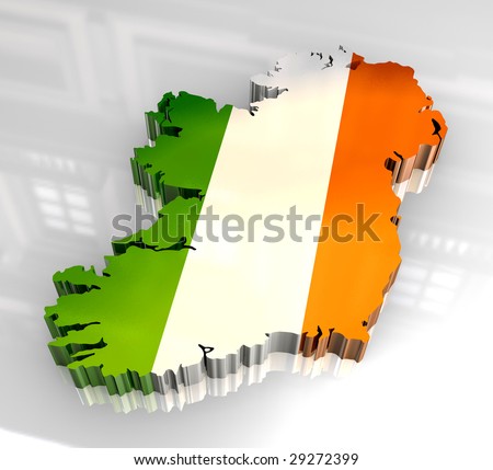 stock photo : 3d flag map of
