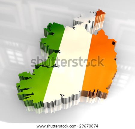 stock photo : 3d flag map of