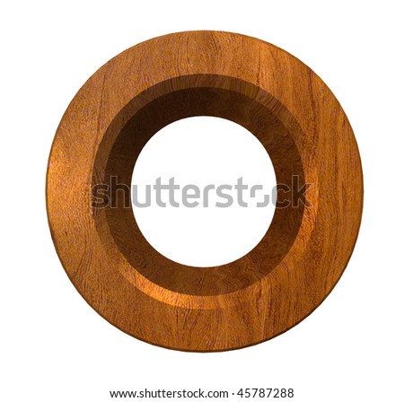 stock photo 3d letter O in wood