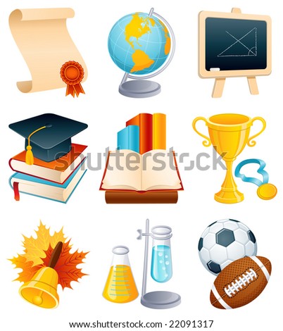 Vector illustration Education and graduation icon set. Vector illustration Education and graduation icon set.