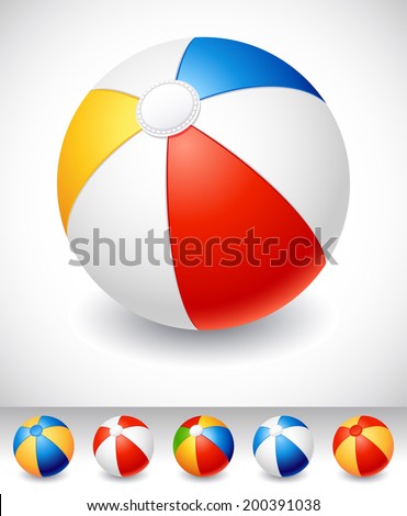 Vector illustration - Beach ball on white