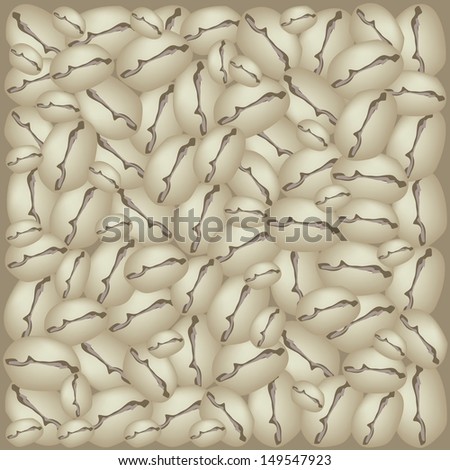 Coffee Time, An Illustration Light Brown Colors of Beautiful Roasted Coffee Beans Stack Background