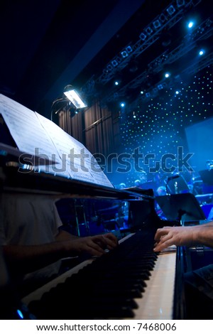 Hands of a piano player - classic concert