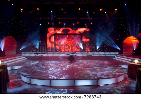 Stage lights - Studio prepared for production and shooting TV show