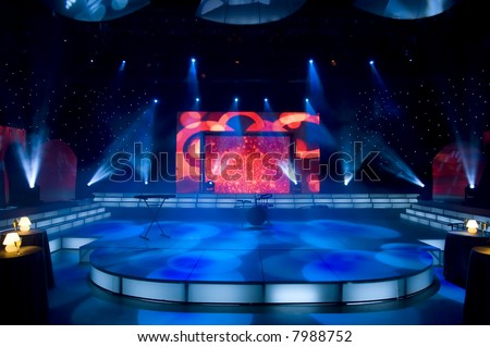 Stage lights - Studio prepared for production and shooting TV show