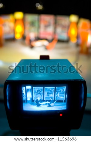 Video camera viewfinder - recording in TV studio - Talking To The Camera
