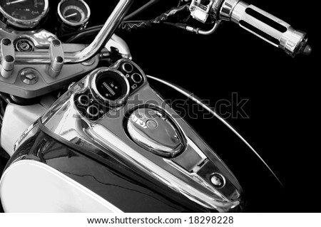 Instrument control panel of a motorcycle - black and white