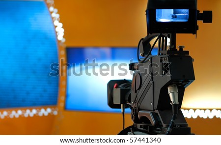 TV studio with camera - Prepared for the production and shooting