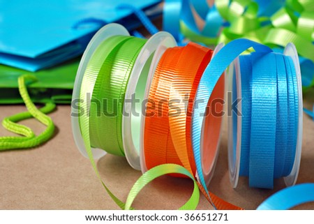 Spools Of Ribbon. spools of curling ribbon