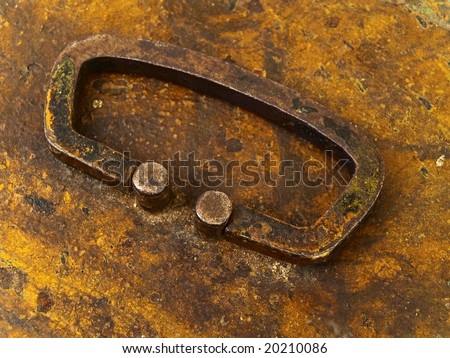 handle of the old rusty chest