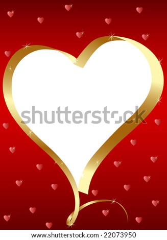 Golden heart-frame with \