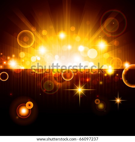 bright night background with stars and lights