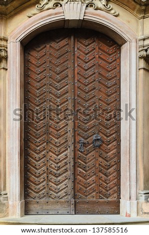 Old Wooden Door. Main Entrance To The House.