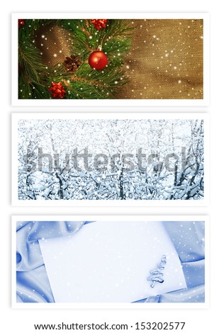 Christmas and New Year Greetings Cards Template Collection