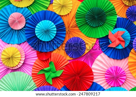 Colorful Circle shape folding paper background