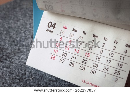 Calendar , Months and dates
