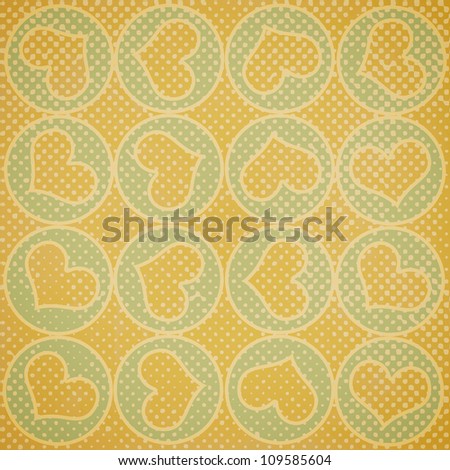 grunge background with hearts in circles