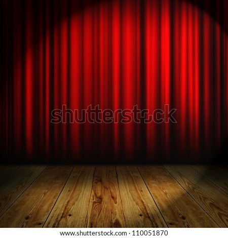 red curtain with place for text