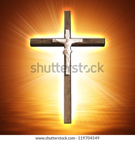 Cross on glowing background