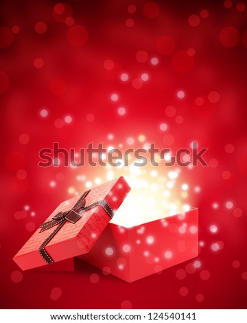 open gift box with light inside out