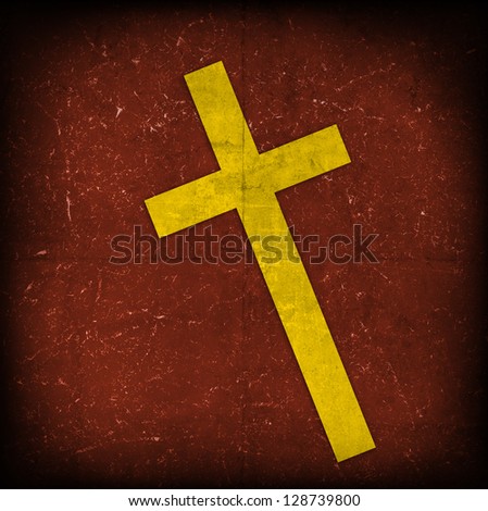 Cross On Red Grunge Background Stock Photo 128739800 : Shutterstock